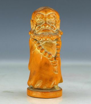 Chinese Exquisite Hand - Carved Luohan Carving Wooden Statue