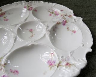 Antique Theodore Haviland Limoges France Oyster Plate 6 wells 2