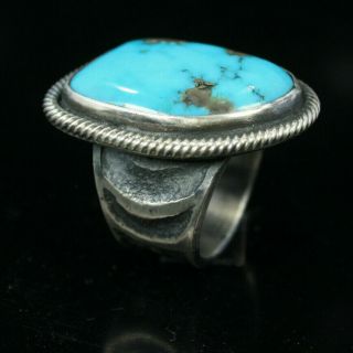 Turquoise Ring Vintage Style Native American Jewelry Navajo Large Ring Silver