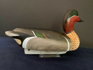 Vintage wood duck decoy BILL GOENNE 2