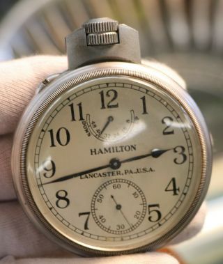 Vintage Hamilton Chornometer Watch Model 22 Navy De419