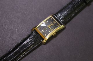 MENS VINTAGE SOLID 14K GOLD LONGINES HOURGLASS WRISTWATCH VERY RARE From 1951 4