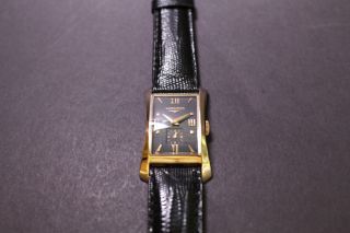 MENS VINTAGE SOLID 14K GOLD LONGINES HOURGLASS WRISTWATCH VERY RARE From 1951 6