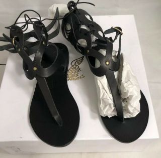 Ancient Greek Sandals Womens Black Kori Mid Tie Gladiator Sandals 36 $370