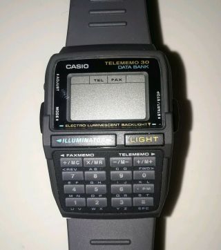 Rare Collectable Casio Caculator Data Bank Dbc30 - 1 Wrist Watch For Men Vintage