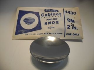 Vintage Nos Chrome Knob 2 - 1/4 " Dia.  Drawer Cabinet Door Pull Handle Stanley