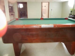 Vintage Valley 6 ' Pool Table.  Includes cue sticks and balls,  3/4 