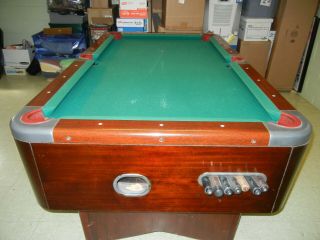 Vintage Valley 6 ' Pool Table.  Includes cue sticks and balls,  3/4 