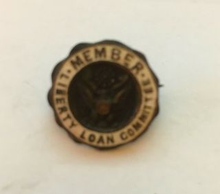Liberty Loan Committee Member Pin - Wwi Era Pinback - Rare