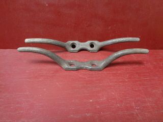 2 Vintage Cast Iron Cord Tie Downs Wash Line Awning Cord Stays 4