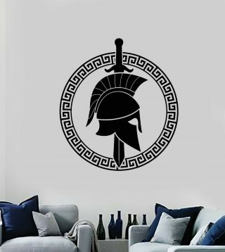 Vinyl Wall Decal Spartan Greek Warrior Sword Shield Ancient Sticker Mural Ig5276