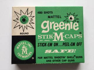 Vintage 1958 Mattel Greenie Stik - M - Caps (for Mattel Shell And Cap Guns) - Mib