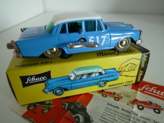 Schuco Re Issue 1038 Mercedes Benz 220s Rally Micro Racer Boxed & Key