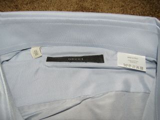 Rare Gucci Tom Ford Vintage Light Blue Silk / Cotton Shirt Size US 16 / IT 41 2