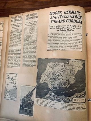 WW2 Spanish Civil War ScrapBook Newspaper Clippings Military Army WWII 7