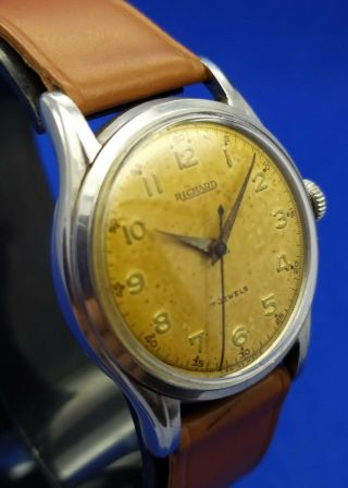 Rare Vintage Richard Bumper Automatic Stainless Steel Mens Wristwatch Swiss 11