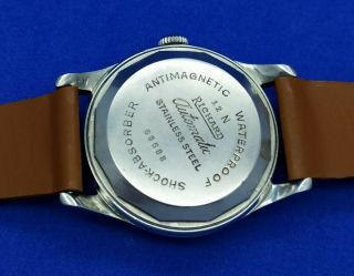Rare Vintage Richard Bumper Automatic Stainless Steel Mens Wristwatch Swiss 6