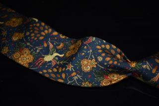 Liberty Of London Made In England Ancient Madder Mughal Tapestry Floral Silk Tie