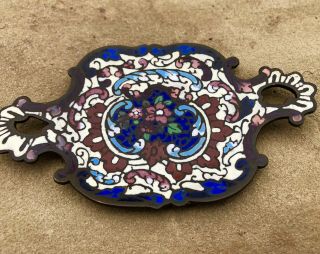 Gorgeous 1800’s Victorian French Champleve Cloisonné Enamel Bronze Tray Dish
