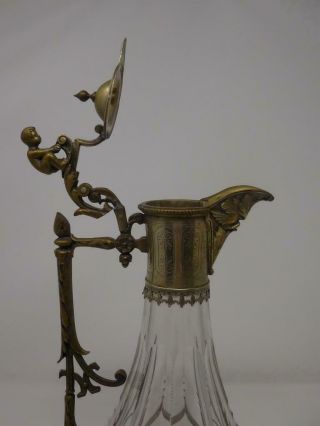 Antique German Bronze/crystal Ewer - Circa 1900