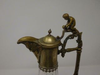 Antique German Bronze/Crystal Ewer - Circa 1900 3