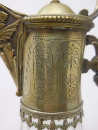 Antique German Bronze/Crystal Ewer - Circa 1900 4