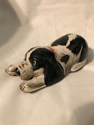 Vintage Ishizuka & Nomura Lithographed Tin Wind Up Sniffing Dog Toy Japan