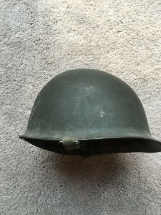 Vintage WW2 - Korea Era US Army Military Helmet M1 Rear Seam 2