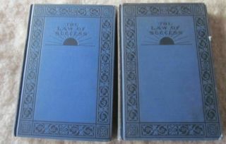 Napoleon Hill The Law Of Success 2 Hb Blue Cloth 1928 Vol.  Iii And Vii Vintage