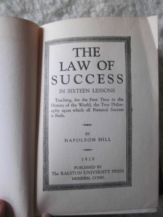 Napoleon Hill The Law of Success 2 HB Blue Cloth 1928 Vol.  III and VII Vintage 4