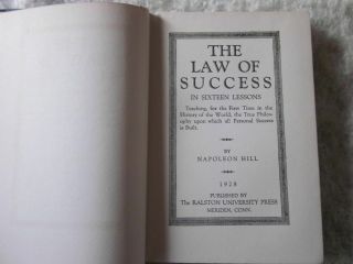 Napoleon Hill The Law of Success 2 HB Blue Cloth 1928 Vol.  III and VII Vintage 7