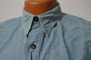 WW2 US Navy Chambray Shirt Stenciled 1940s Workwear Work Shirt 3