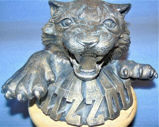 Rare Vintage 1980 Missouri Tigers Bronzed Stone Resin Statue Mizzou