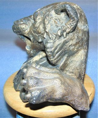 Rare Vintage 1980 Missouri Tigers Bronzed Stone Resin Statue MIZZOU 4