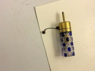 Baccarat Blue Cut To Clear Perfume Bottle