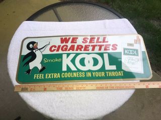 1960/70s Vintage Kool Cigarette Metal Store Advertising Display Sign