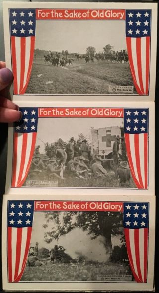 WW I USA Souvenir Folder Sake of Old Glory Uncle Sam’s Army In Action 20 Views 5