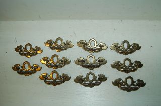 Set Of 11 Brass Drop Bail Chest Dresser Cabinet Drawer Handle Pulls