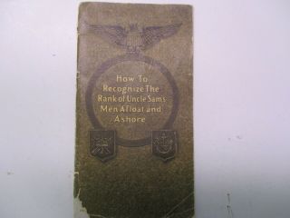 Us Wwi Gillette Razor Booklet " How To Recognize The Rank Of Uncle Sam 