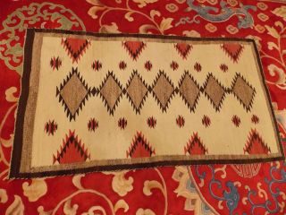 Vintage Native American Navajo Weaving Rug Diamond Tepee Pattern 64 