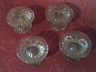 Set Of 4 Eapg Sandwich - Style Clear Pressed Glass Drawer Pulls Vg 3