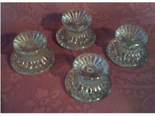 Set of 4 EAPG Sandwich - style Clear Pressed Glass Drawer Pulls VG 3 4