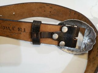 Ralph Lauren RRL Vintage Distressed Studded Brown Leather Belt 5