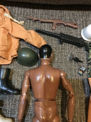 Vintage 1964 Hasbro African American GI Joe Toy Soldier Action Figure W/ Access 6
