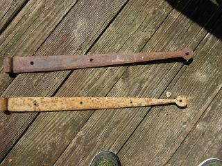 Antique Hand Forged Iron Barn Door Strap Hinges 2