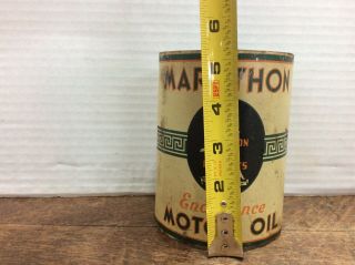 Vintage Marathon Endurance motor oil can quart 8