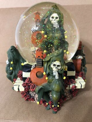 Grateful Dead Stanley Mouse Musical Note And Glitter Snow Globe RARE Vintage 3