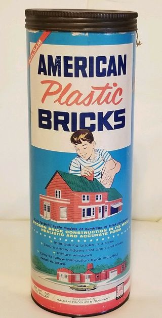 Vintage American Plastic Bricks Toys Halsam Set 705 Elgo Plastics