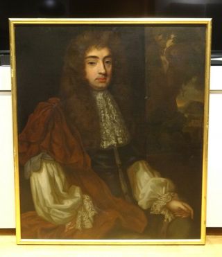 Large 17th Century English Old Master Portrait Gentleman Antique Oil Painting