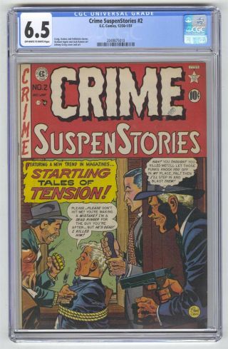 Crime Suspenstories 2 Cgc 6.  5 Vintage Ec Comic Horror Golden Age 10c